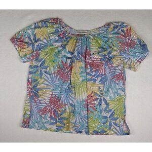 Cathy Daniels Women's Top Size Large Colorful Floral Print T-Shirt